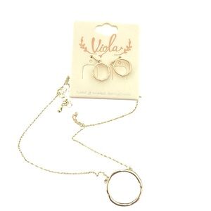 Viola Rose Gold Necklace and Earring Set